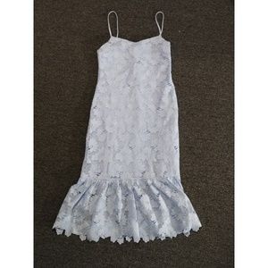 Perwinkle blue cocktail dress, mermaid fit.